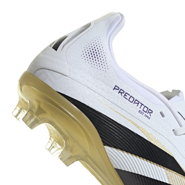 adidas Predator Elite FG Junior Firm Ground Soccer Cleat - 	Cloud White / Core Black / Gold Metallic
