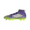 adidas F50 League Mid Junior FG/AG Firm/Artificial-Ground Soccer Cleats- Purple Rush / Cloud White / Lucid Lemon
