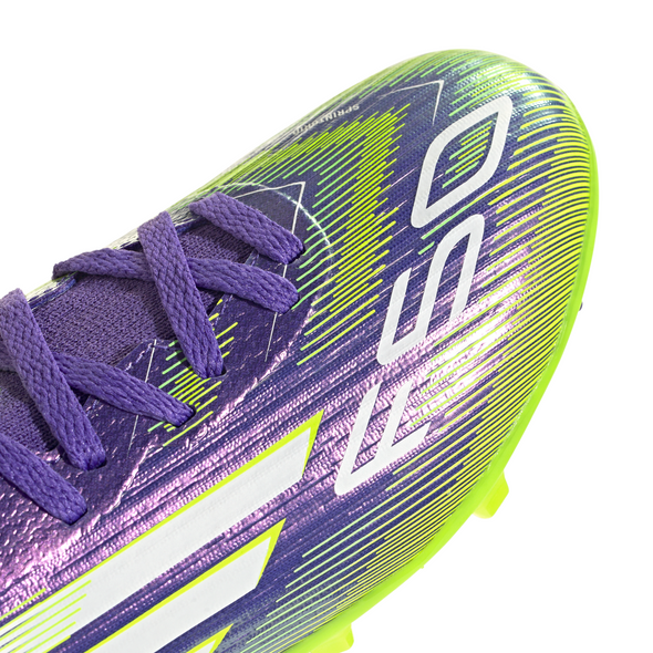 adidas F50 League Mid Junior FG/AG Firm/Artificial-Ground Soccer Cleats- Purple Rush / Cloud White / Lucid Lemon
