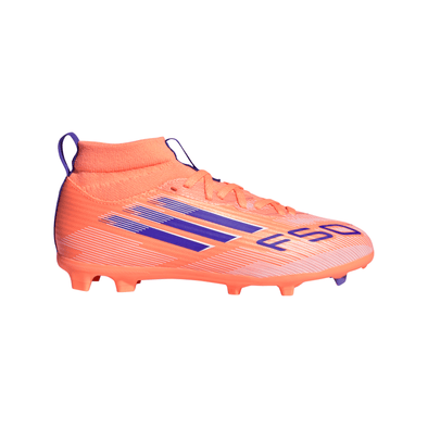 adidas F50 League Mid FG/AG Firm/Artificial-Ground Soccer Cleats- Beam Orange / Lucid Blue / Cloud White