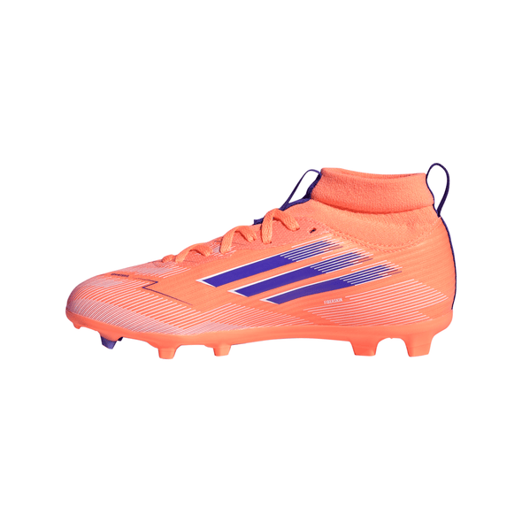 adidas F50 League Mid FG/AG Firm/Artificial-Ground Soccer Cleats- Beam Orange / Lucid Blue / Cloud White