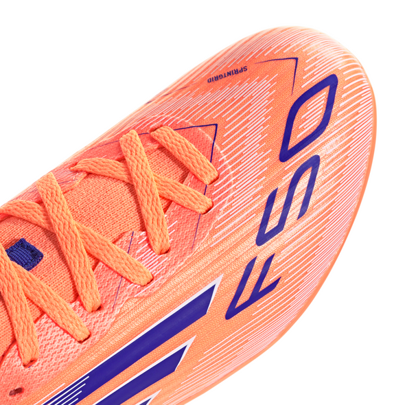 adidas F50 League Mid FG/AG Firm/Artificial-Ground Soccer Cleats- Beam Orange / Lucid Blue / Cloud White