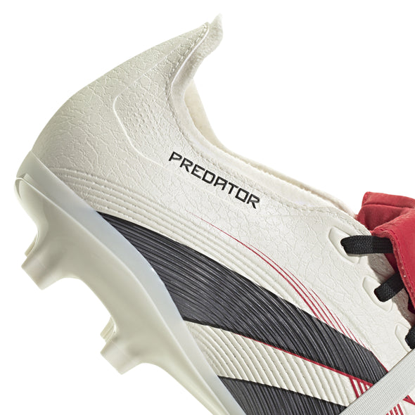 adidas Predator League FT FG Firm Ground Soccer Cleat - Off White/ Core Black/ Pure Ruby