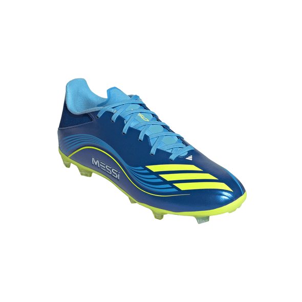 adidas Messi F50 League FG Firm Ground Soccer Cleats-Team Royal Blue/Solar Yellow/Semi Blue Burst