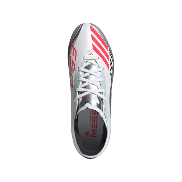 adidas F50 Elite Messi Junior FG Firm Ground Soccer Cleats-Cloud White / Lucid Red / Silver Metallic