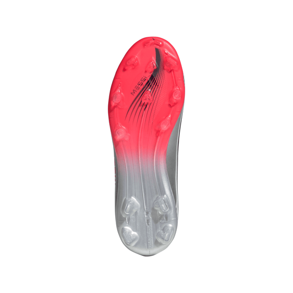 adidas F50 Elite Messi Junior FG Firm Ground Soccer Cleats-Cloud White / Lucid Red / Silver Metallic
