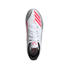 adidas F50 Messi Junior Club TF Turf Soccer Cleats-Cloud White / Lucid Red / Silver Metallic