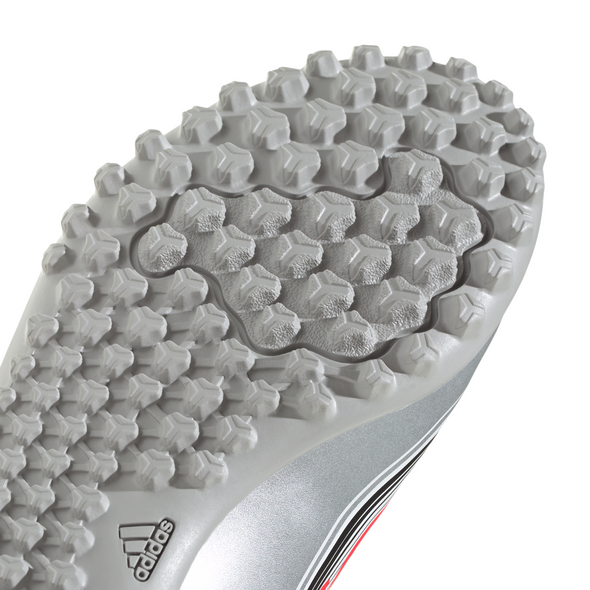 adidas F50 Messi Junior Club TF Turf Soccer Cleats-Cloud White / Lucid Red / Silver Metallic