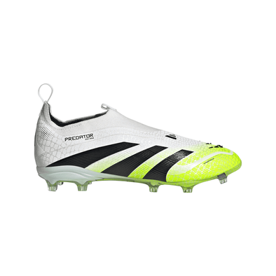 adidas Predator Elite Laceless FG Junior Firm Ground Soccer Cleat - Cloud White/ Core Black/Lucid Lemon