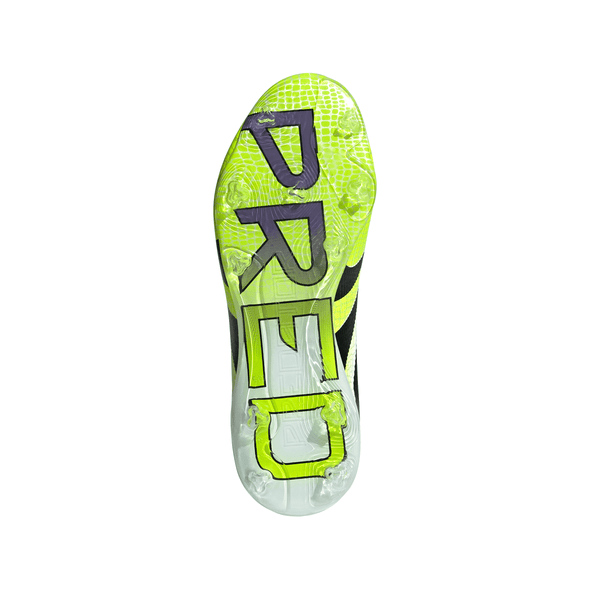 adidas Predator Elite Laceless FG Junior Firm Ground Soccer Cleat - Cloud White/ Core Black/Lucid Lemon