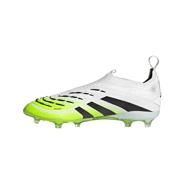 adidas Predator Elite Laceless FG Junior Firm Ground Soccer Cleat - Cloud White/ Core Black/Lucid Lemon
