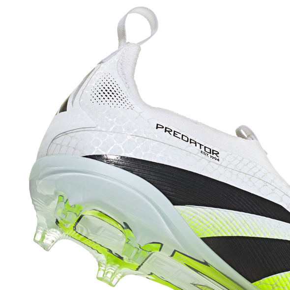 adidas Predator Elite Laceless FG Junior Firm Ground Soccer Cleat - Cloud White/ Core Black/Lucid Lemon