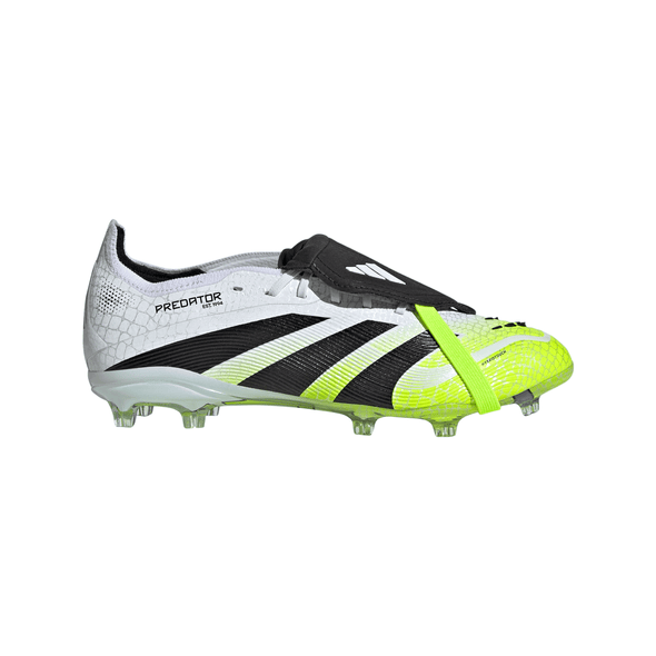 adidas Predator Elite FT FG Junior Fold-Tongue Firm Ground Soccer Cleat -Cloud White / Core Black / Lucid Lemon