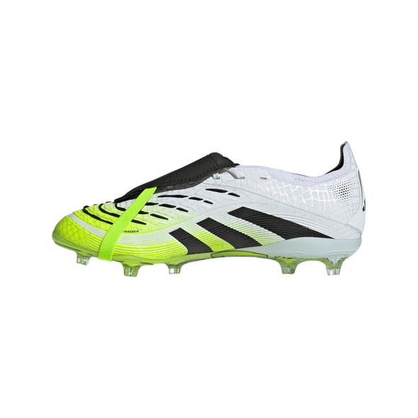adidas Predator Elite FT FG Junior Fold-Tongue Firm Ground Soccer Cleat -Cloud White / Core Black / Lucid Lemon