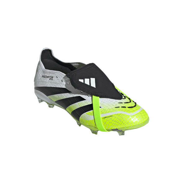 adidas Predator Elite FT FG Junior Fold-Tongue Firm Ground Soccer Cleat -Cloud White / Core Black / Lucid Lemon