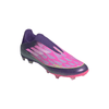 adidas F50 League Laceless Lamine Yamal FG Firm Ground Soccer Cleats- Purple / Cloud White / Lucid Lemon