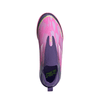 adidas F50 League Laceless Lamine Yamal Kids Indoor Soccer Shoes- Purple / Cloud White / Lucid Lemon