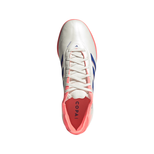 adidas Copa Pure 3 Pro TF Turf Soccer Cleats-Off White / Lucid Blue / Signal Coral