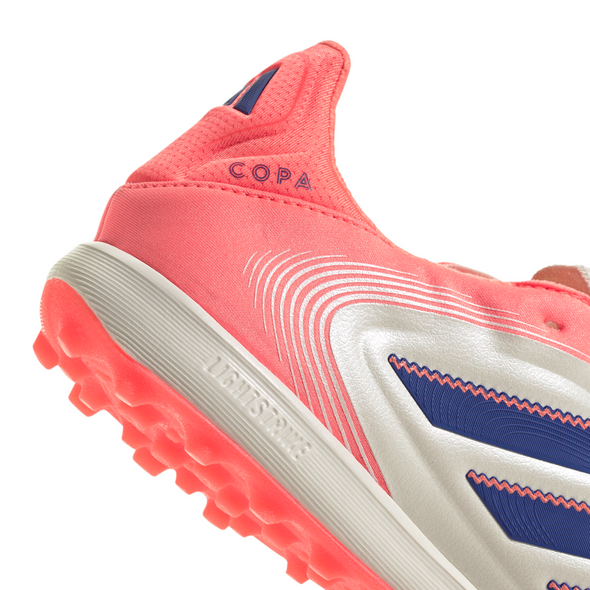 adidas Copa Pure 3 Pro TF Turf Soccer Cleats-Off White / Lucid Blue / Signal Coral