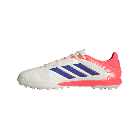 adidas Copa Pure 3 League TF Turf Soccer Cleat - Off White / Lucid Blue / Signal Coral