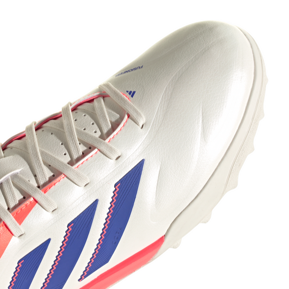 adidas Copa Pure 3 League TF Turf Soccer Cleat - Off White / Lucid Blue / Signal Coral