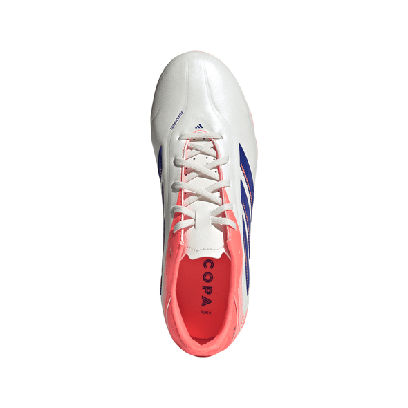 adidas Copa Pure 3 League FG Junior Firm Ground Soccer Cleats - Off White / Lucid Blue / Signal Coral