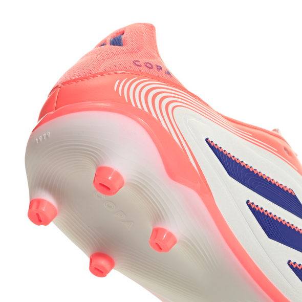 adidas Copa Pure 3 League FG Junior Firm Ground Soccer Cleats - Off White / Lucid Blue / Signal Coral