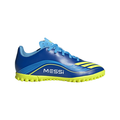 adidas F50 Messi Junior Club TF Turf Soccer Cleats-Team Royal Blue/Solar Yellow/Semi Blue Burst