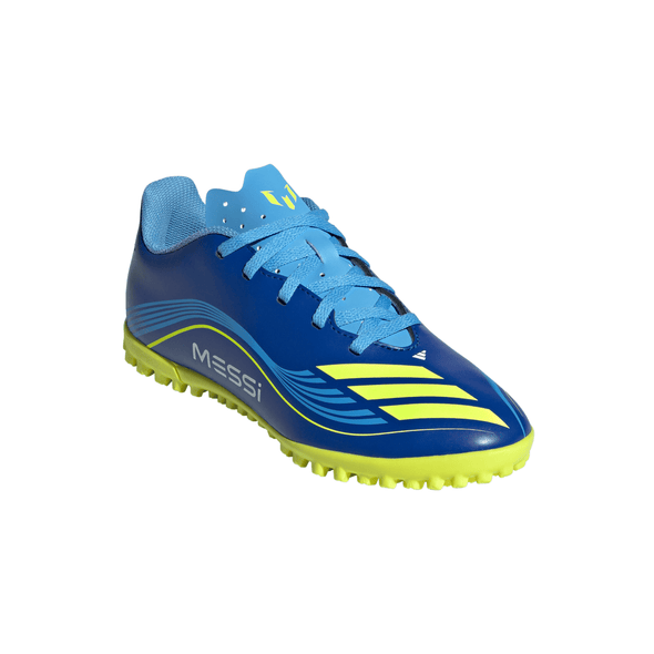 adidas F50 Messi Junior Club TF Turf Soccer Cleats-Team Royal Blue/Solar Yellow/Semi Blue Burst