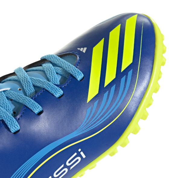 adidas F50 Messi Junior Club TF Turf Soccer Cleats-Team Royal Blue/Solar Yellow/Semi Blue Burst