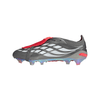 adidas Predator Elite FoldTongue FT FG Firm Ground Soccer Cleats- Iron Metallic / Cloud White / Lucid Red