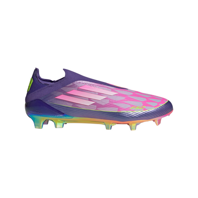 adidas F50 Elite Lamine Yamal Laceless FG Firm Ground Soccer Cleats- Purple / Cloud White / Lucid Lemon