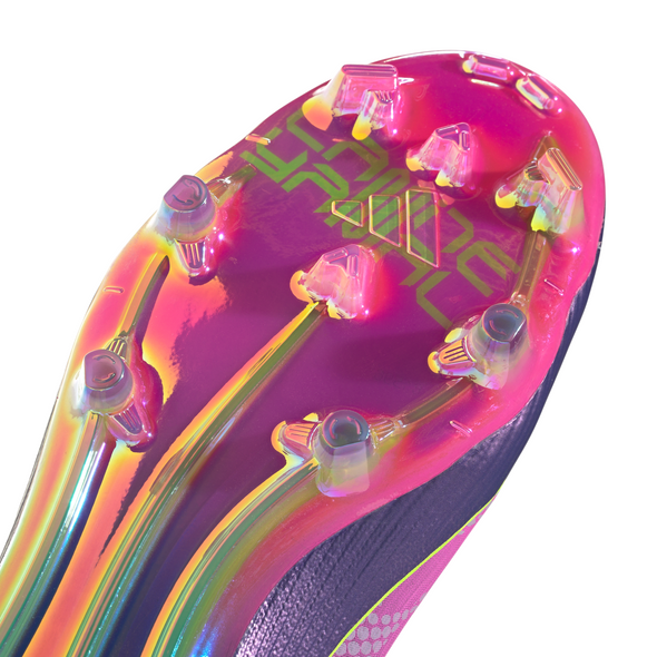adidas F50 Elite Lamine Yamal Laceless FG Firm Ground Soccer Cleats- Purple / Cloud White / Lucid Lemon