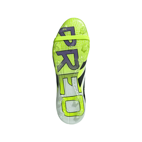 adidas Predator Pro FT FoldTongue FG Firm Ground Soccer Cleat - Cloud White / Core Black / Lucid Lemon