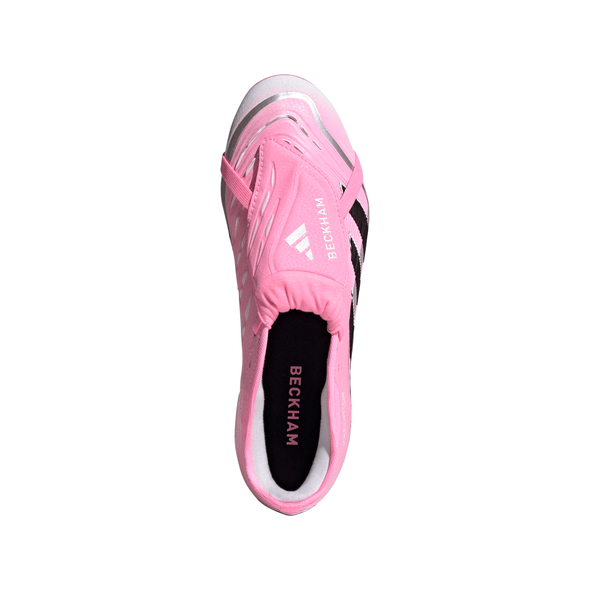 adidas Predator Beckham Pro Fold Tongue FG Firm Ground Soccer Cleat -Beam Pink / Cloud White / Core Black