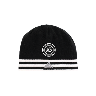 Asphalt Green SC adidas Leverage Knit Beanie Black/White