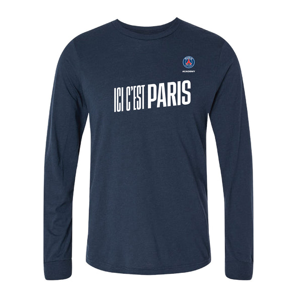 PSG Academy Miami Paris ICI C'EST Long Sleeve T-Shirt Navy