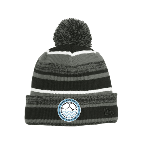 North Fork United Soccer Club New Era Sideline Bobble Beanie Black