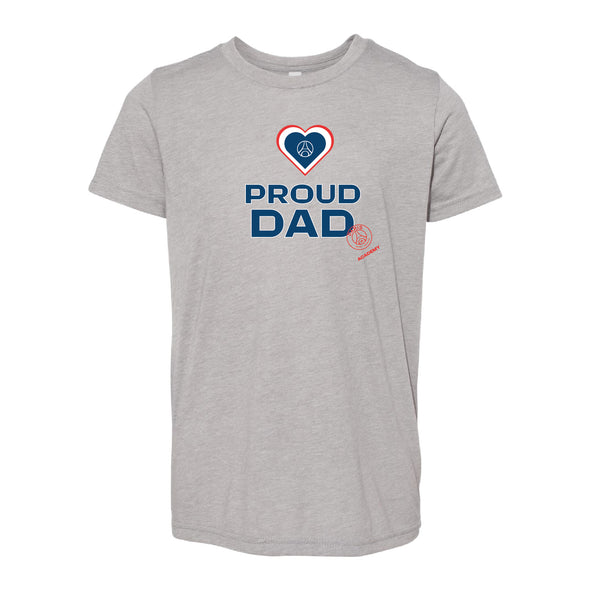 PSG Academy Miami Proud Dad Short Sleeve T-Shirt Grey