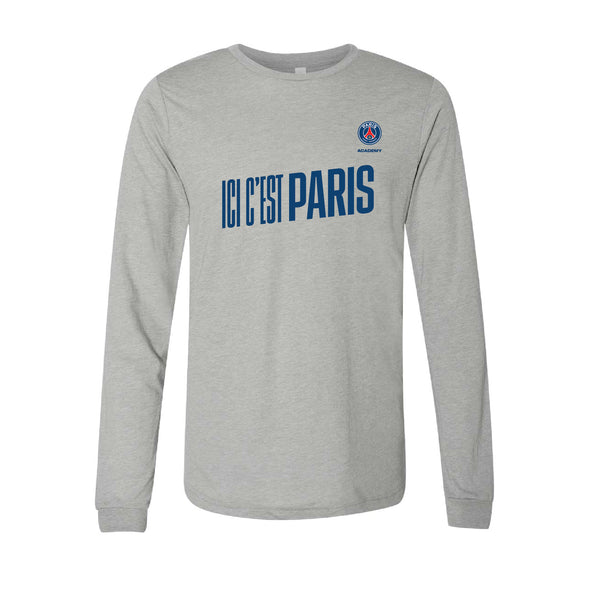 PSG Academy Miami Paris ICI C'EST Long Sleeve T-Shirt Grey