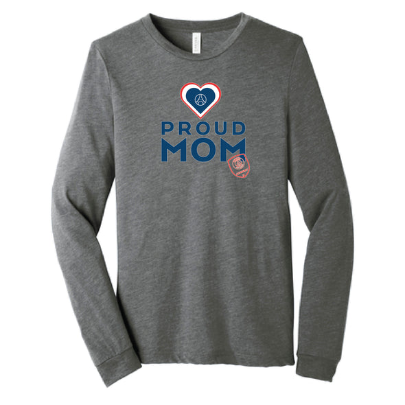 PSG Academy Chicago Long Sleeve Proud Mom Shirt Grey