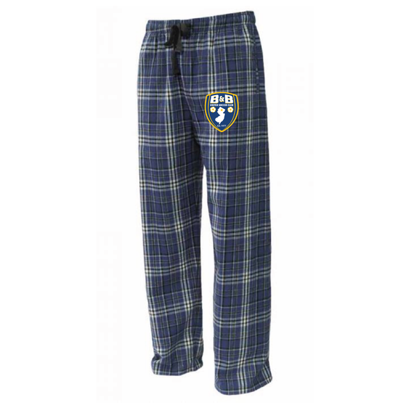 B & B United Soccer Club Flannel Plaid Pajama Pant Navy