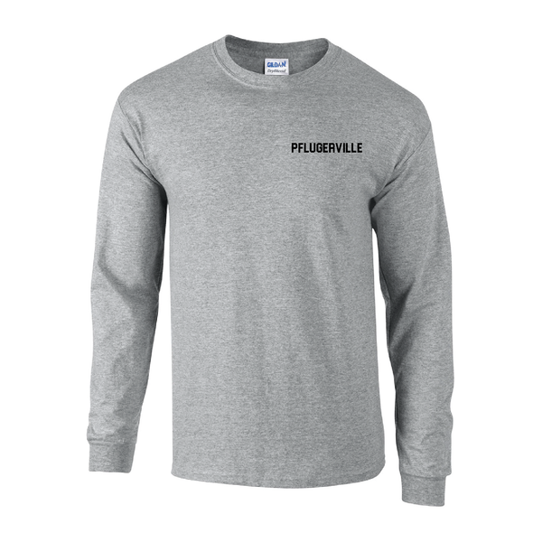 Pflugerville FC FAN Gildan LS Lifestyle T-Shirt Grey