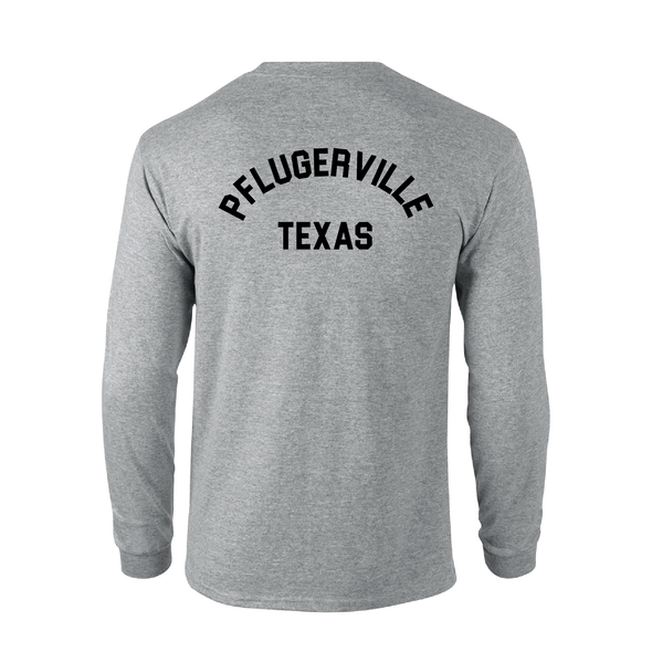 Pflugerville FC FAN Gildan LS Lifestyle T-Shirt Grey