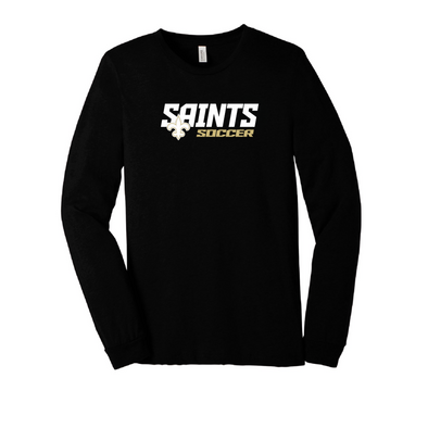 Saints Bella + Canvas Long Sleeve Triblend T-Shirt Black