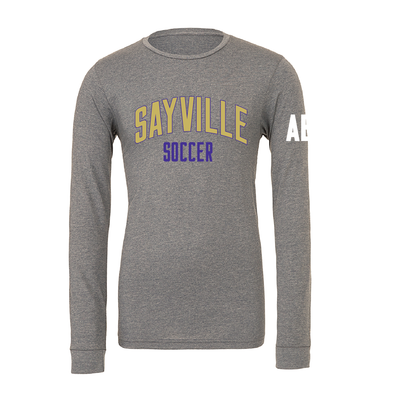 Sayville HS Bella + Canvas Long Sleeve Triblend T-Shirt Grey