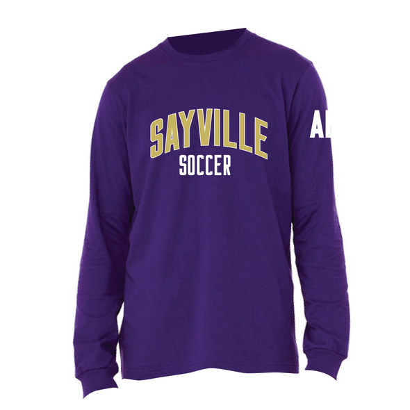 Sayville HS Bella + Canvas Long Sleeve Triblend T-Shirt Purple