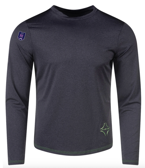 Kaptiva PITCH Performance Rabona Long Sleeve Crew Neck Dark Grey (high quality/athleisure)