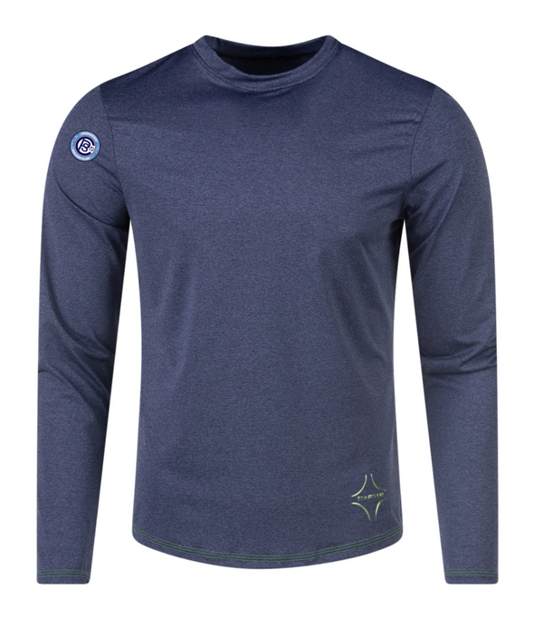 Pasadena PITCH Performance Rabona Long Sleeve Crew Neck Navy (high quality/athleisure)