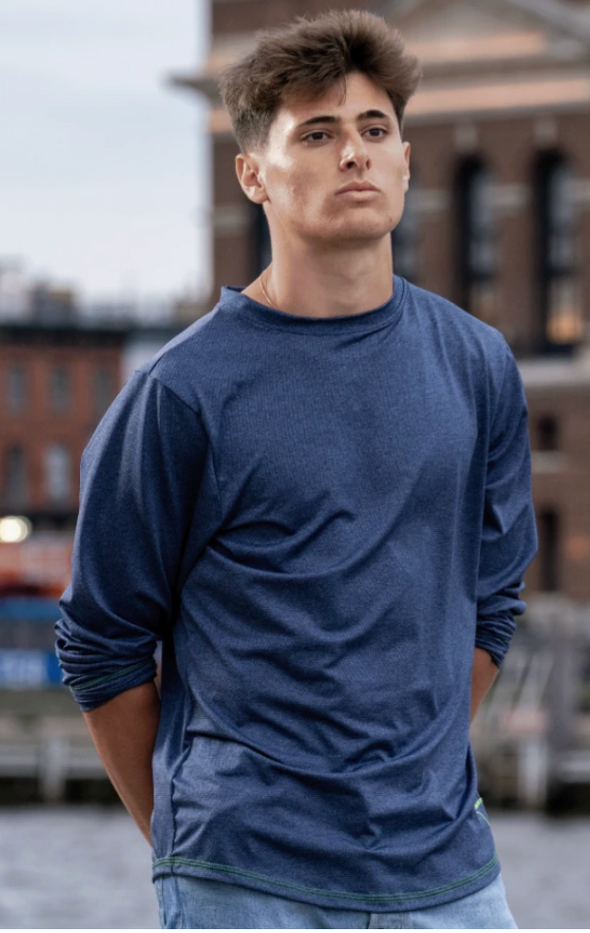 CIU PITCH Performance Rabona Long Sleeve Crew Neck Navy (high quality/athleisure)